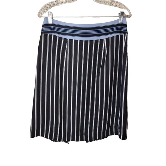 Loft Skirt 6 Front Faux Wrap Side Zip Nautical - Picture 2 of 10
